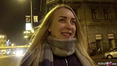 German Scout - 18 Jahre Junge Amaris Casting AO Gefickt! Raw Outdoor Facial Action.