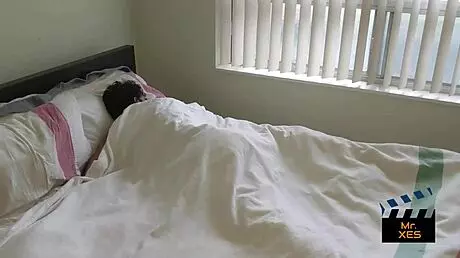 blonde interracial wake-up with a surprising deepthroat in the early morning