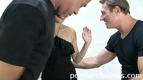 Tiny Asian Teen Fucks Two Monster Cocks