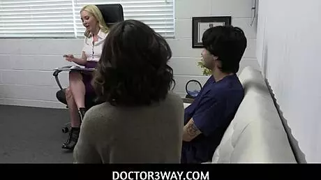 Doctor roleplay with teen patient and milf in hospital threesome