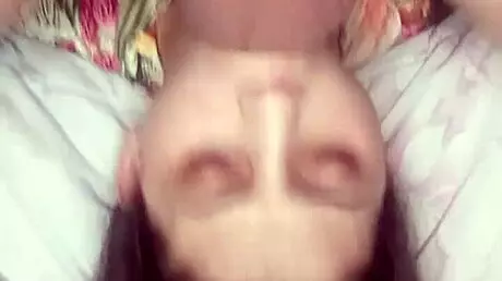 Young girl has sex with a man and while climaxing she chokes and get a facefull of cum