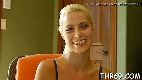 Adorable Girl Teases Her Shaved Naughty Beaver