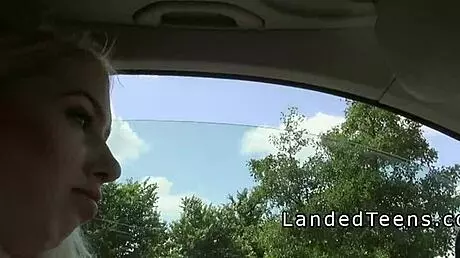 Busty blonde teen 18+, wanna bang a stranger outdoors in POV?