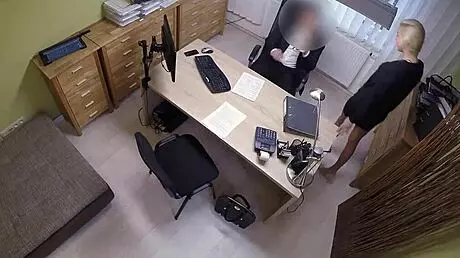 Real Estate Agent Lets Bank Worker Fuck Her In Office Interview For Loan
