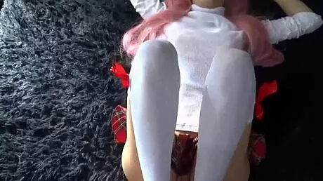 I dress as a schoolgirl and spread legs for birthday gift