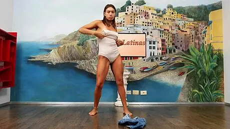 does sexy latina babe dance and fuck on bed?