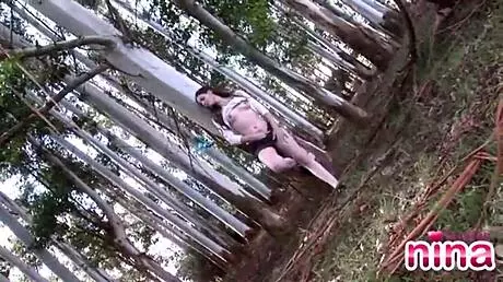 Solo Teen 18+ Lesbian Fingers Her Wet Pussy Outdoors