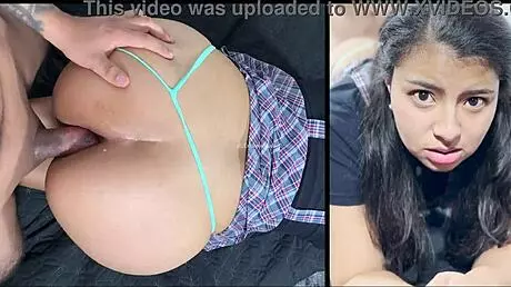 Man, first anal with this sexy 18-year-old Latina student hurt bad!