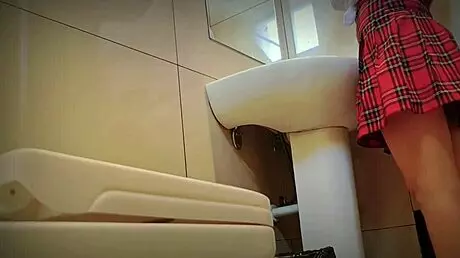 Spying on Hairy Pussy Pissing in Public with Hidden Cam