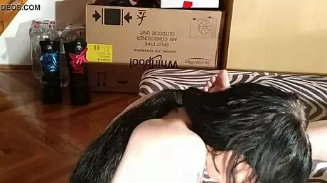 sexy teen goth slave girl licking clean her master's feet pt2 hd