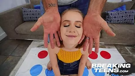 Step dad gets rough with cute petite step daughter