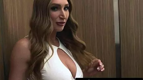 Skylar snow and angel young collaborate on a project in the elevator.