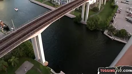 gorgeous teen 18+ stroking cock in pov with close-up action