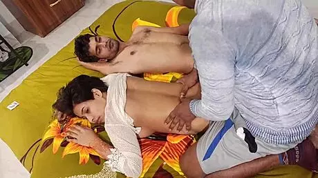 Wow, girlfriend Shathi fucked hard by Hanif PK and Shapan in bedroom! 🔥