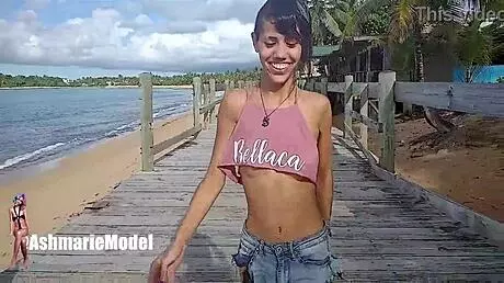 hairy woman bouncing tits with nipple slips in public