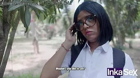 Shy 18-year-old skips class, caught by huge dick stranger!