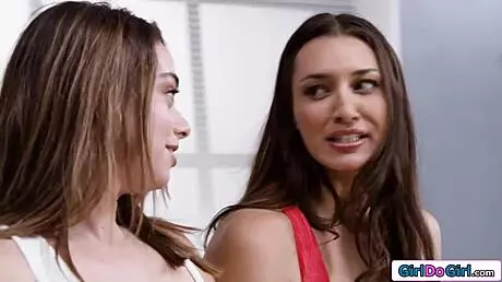 Petite freshman turns strapon wild in lesbian threesome action. Bookworm no more, just pure muff diving.