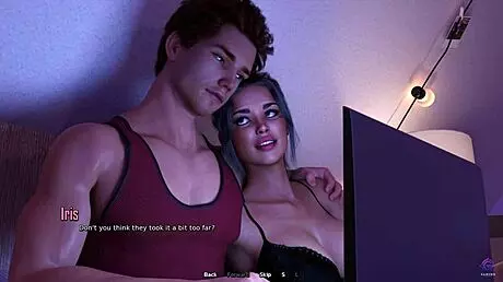 Big ass stepsister seduces intensely while watching movie in 3D hentai.