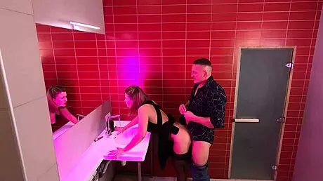 Hidden Cam Captures Wild Fucking with Strangers in Night Club Public Toilet