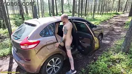 Shy skinny teen's small ass drilled roadside, damn!