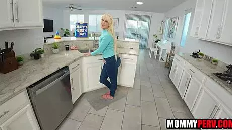 Whoa! He got step mom a wild birthday fuck gift!