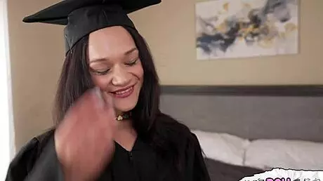 A girl next door receives a special gift from her stepdad on graduation