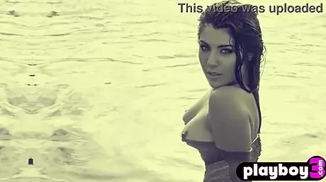 Petite natural babes pose naked after striptease for playboy