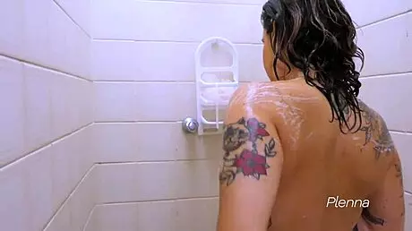 in the shower thinking about you, feeling cute and sexy with huge tits