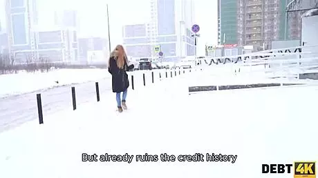 Russian Teen Debtor Bent Over For Rough Sex With Collector