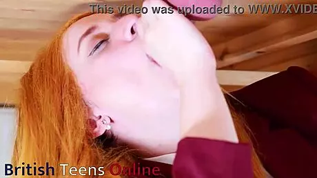 Victoria Greene sucks cock at milking table, uniform drenched in cum! 💦