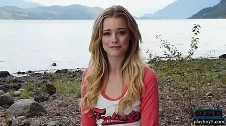 Look At This Petite Blonde MILF Going Nude Outdoors For Playboy!