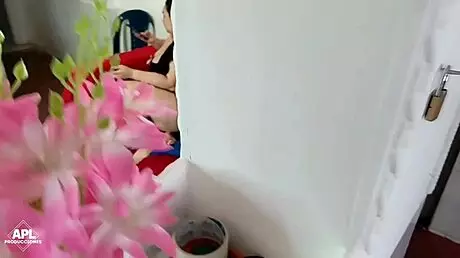 Stroking my big cock while stepmom's in the room, ready to eat her ass and creampie.