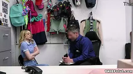 Freckled teenage shoplifter faces strict store owner