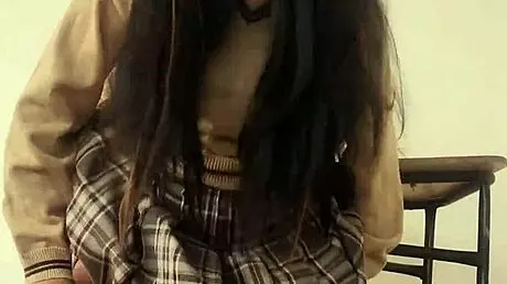 Cum inside me before they see us, I ask school girl to pull skirt down for public classroom fuck 😳