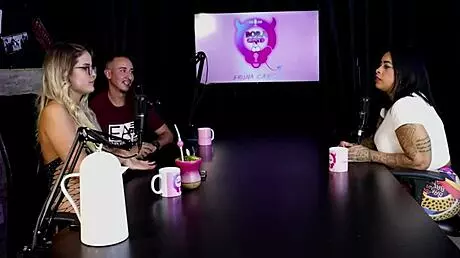 Marcelly Mello in sheer red lingerie.