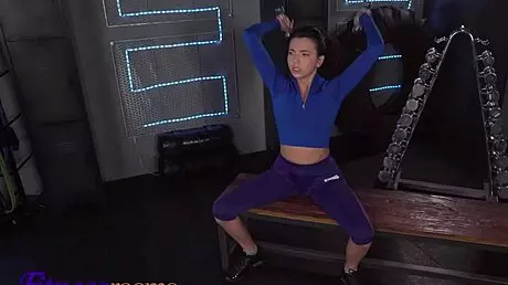 in the fitness room, the mad teen 18+ mini mitzix gives pov blowjob and gets fast hard fuck in missionary and doggystyle