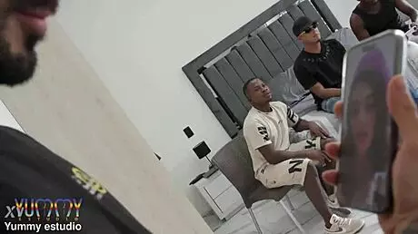 Madison stil cheats on her husband with some friends then gets caught so he joins the gang bang on an intense dp fuck to cum on her face