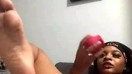 kashofficials upclose hairy pussy play with dildo and vibrator fingering wet tight ebony ass