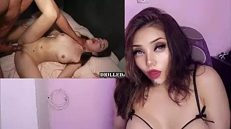 feeling so horny, the inexperienced latina teen with big tits gets her tight pussy creampied for the first time without mercy.
