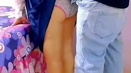 I saw these horny Mexican students fuck in the living room without condoms, with her family nearby.