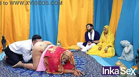curvy indian milf seduces with huge natural tits in taboo flashing