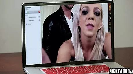 hey, this perverted teen with big tits is sucking a guy's monster cock 😏