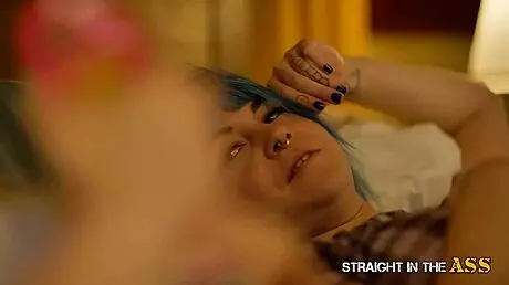 Straight in the Ass - Two Tattooed Emo Girls Are Nailed in the Ass Anal by Big Cock