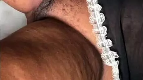 Fucking the Pussy of This Ebony Beauty with Small Waist in Bedroom, Fingering and Casting Delight