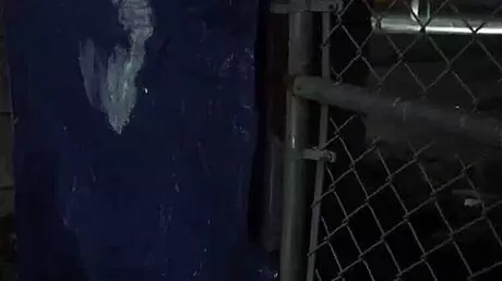 the slut is bound in hardcore bondage for a rough outdoor gangbang