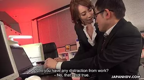Aya Kisaki, the Japanese office lady, eagerly sucks cock in this uncensored encounter