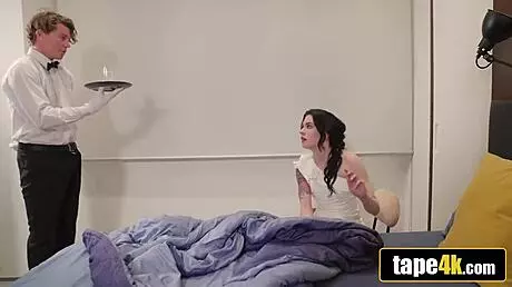 UNFAITHFUL TATTOOED BRIDE PRACTICES SPREADING HER LEGS RIGHT BEFORE SAYING I DO