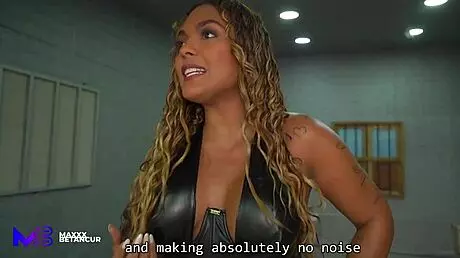 a policeman has rough sex with a brunette whore with a huge ass in prison - max betancur & carla morelli