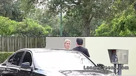 why does this slim teen with hairy pussy bang in the car like that?