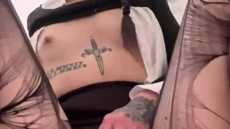 Petite Wednesday Addams big round ass bouncing on a big dildo